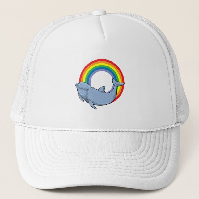 Casquette Dauphin avec arc-en-ciel (Devant)