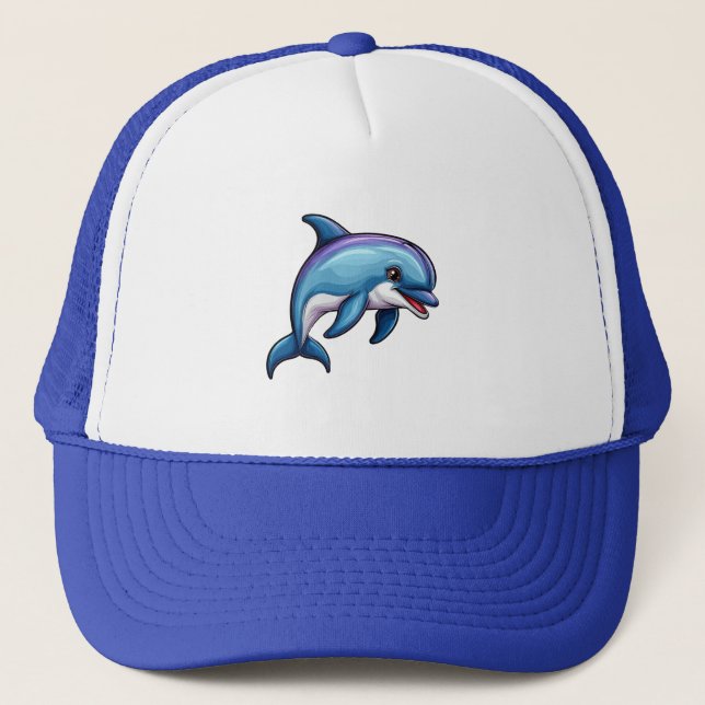 Casquette Dauphin de dessin animé souriant (Devant)