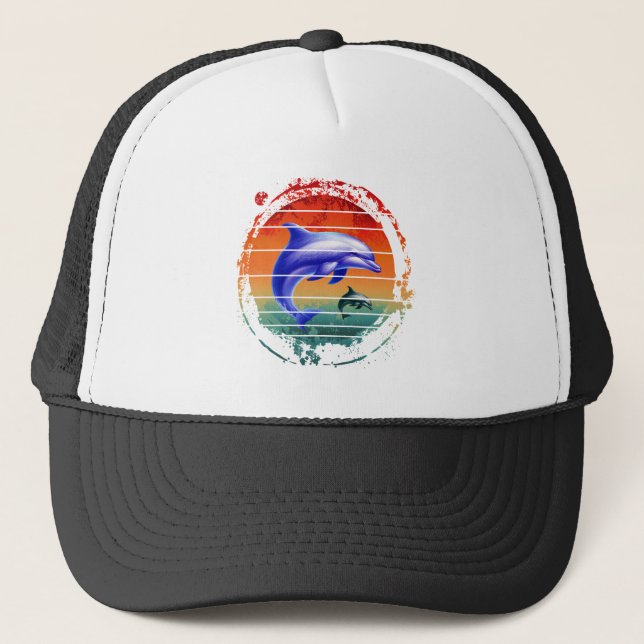 Casquette Dauphins Créatures Marines Vintage (Devant)