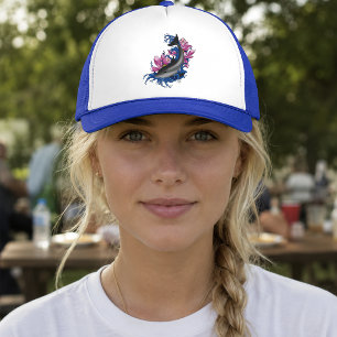 Casquette Dauphins Fleurs de Lotus Cerisiers en Fleur