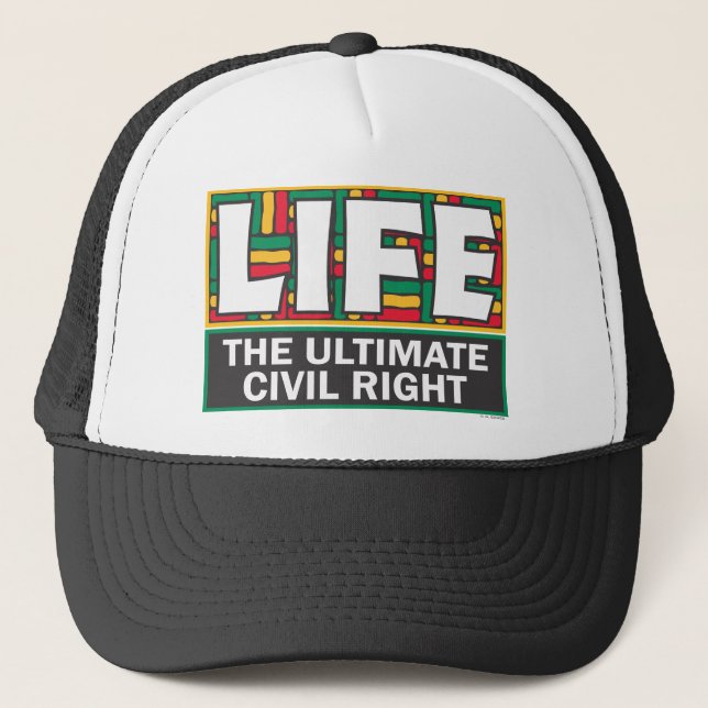 Casquette de baseball avec un message pro-vie. (Devant)