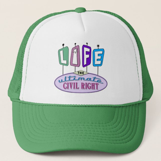 Casquette de baseball avec un message pro-vie. (Devant)