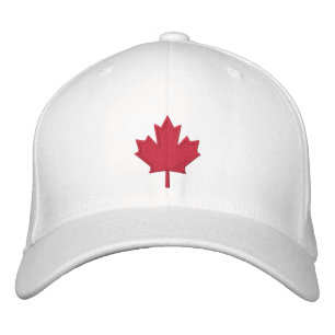 Casquette de baseball brodé à feuille d'érable rou