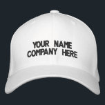 Casquette de baseball brodé de texte personnalisé<br><div class="desc">Concevez votre propre personnalisation de vos couleurs et de votre police Casquettes de baseball brodés avec du texte personnalisé - Ajouter votre texte - Nom - Entreprise / Numéro / Lettre / Slogan - Tagline / ou Site, Téléphone, E-mail, Poignée de médias sociaux, Adresse, Logo - Photo / more -...</div>