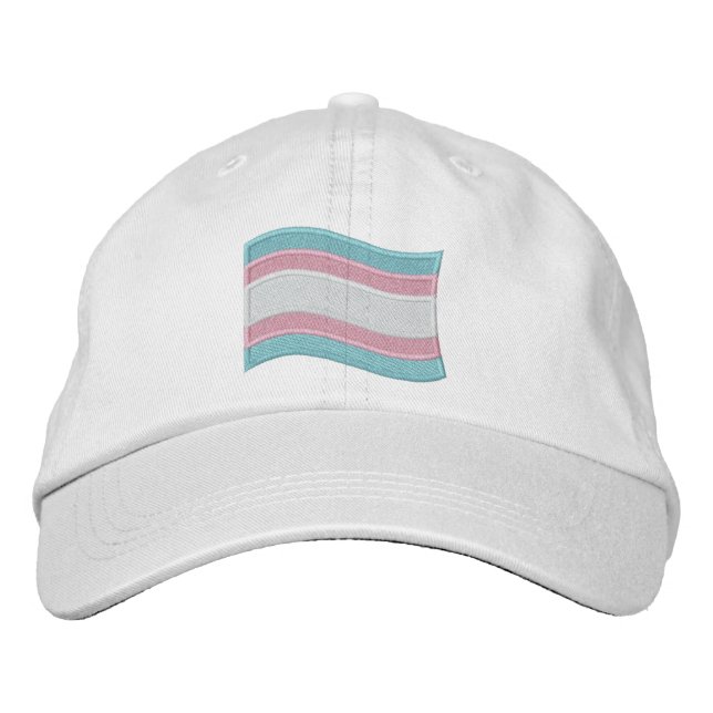 Casquette de baseball brodé du drapeau de la Trans (Devant)