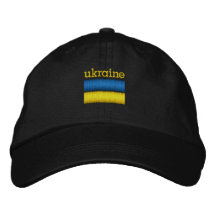 Casquette de baseball brodé du drapeau ukrainien