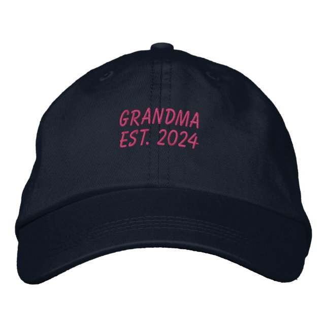 Casquette de baseball brodé Pink Grandma Est 2024 (Devant)