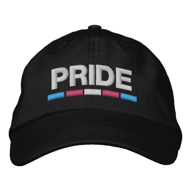 Casquette de baseball brodé Trans Pride (Devant)