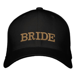 Casquette de baseball brodée BRIDE or / noir