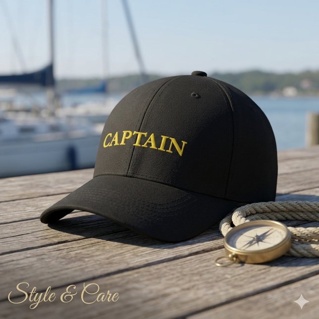 Casquette de baseball brodée CAPITAINE personnalis (Custom CAPTAIN Embroidered Baseball Cap)