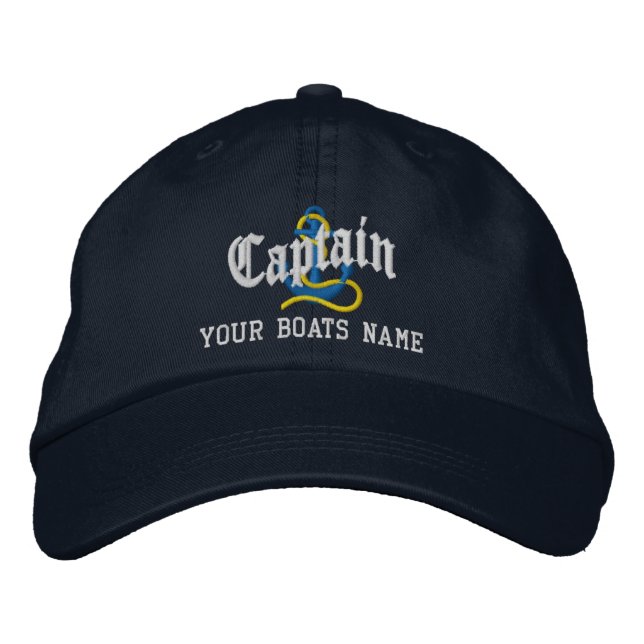 Casquette de baseball brodée de capitaines de voil (Devant)