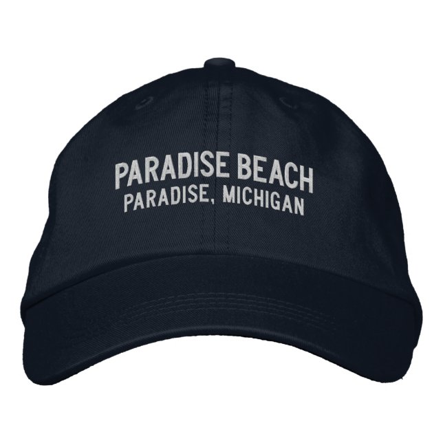 Casquette de baseball brodée de Paradise Beach Mic (Devant)