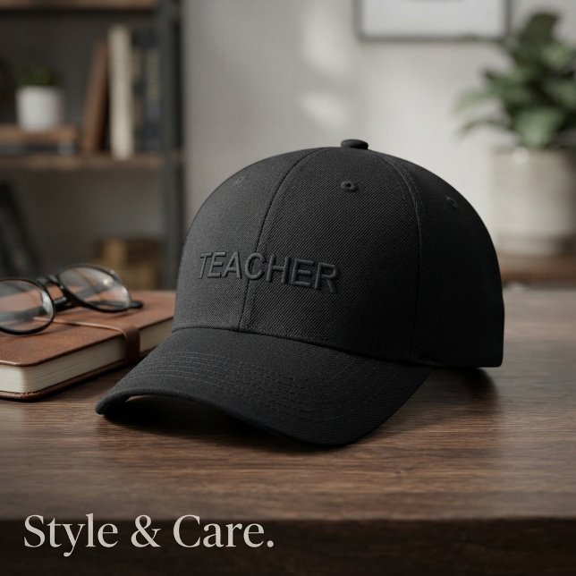 Casquette de baseball brodée Design Moderne Propre (TEACHER Text Mark Clean Modern Design Embroidered Baseball Cap)