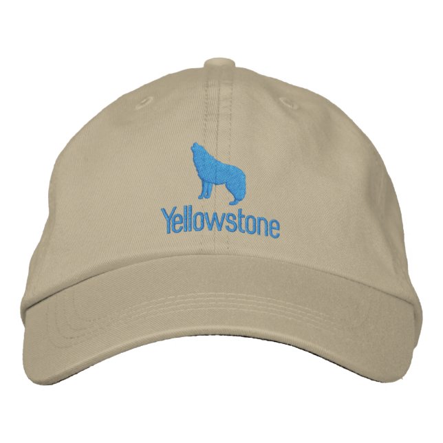 Casquette de baseball brodée du loup de Yellowston (Devant)