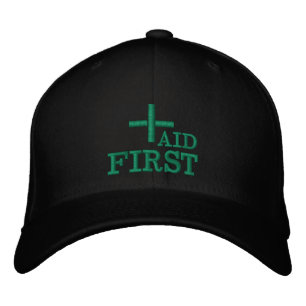 Casquette de baseball brodée First Aid Blanc / ver