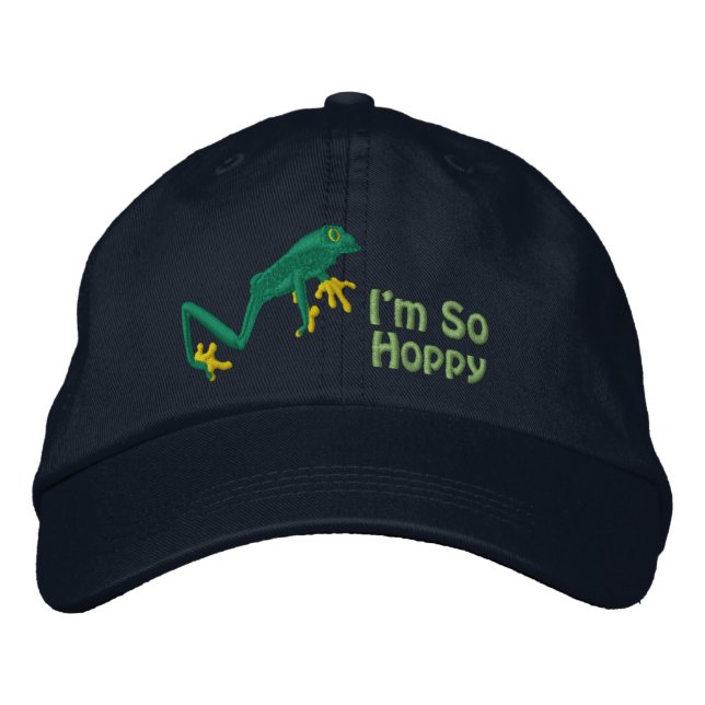 Casquette de baseball brodée grenouille d'arbre (Devant)