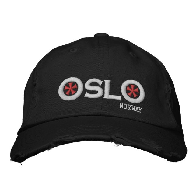 Casquette de baseball brodée Oslo Norvège (Devant)