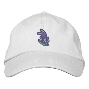 Casquette de baseball brodée par lapin surfante