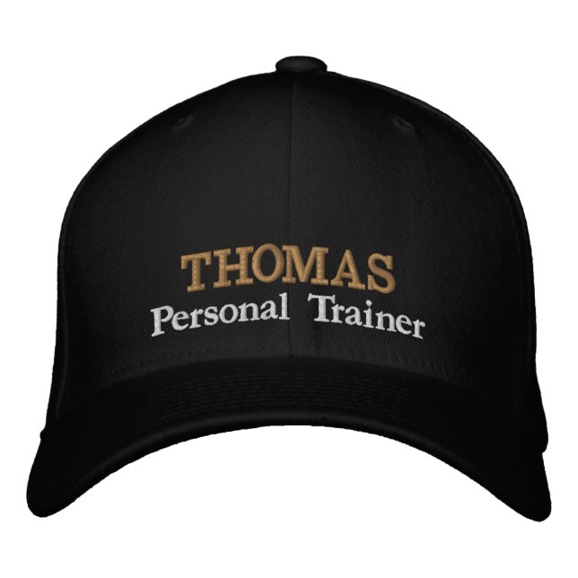 Casquette de baseball brodée "PERSONAL TRAINER nom (Devant)