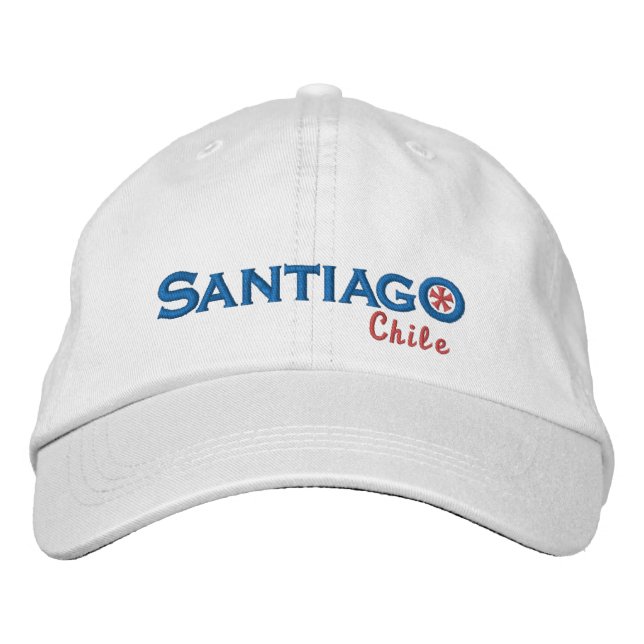 Casquette de baseball brodée Santiago - Chili (Devant)