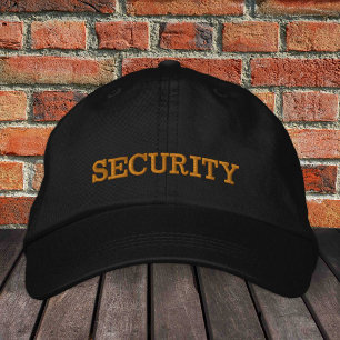 Casquette de baseball brodée SECURITY or / noir