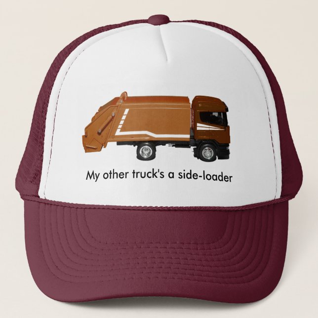 casquette de baseball, camion à ordures brun (Devant)