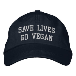 Casquette de baseball de Vegan (texte blanc)