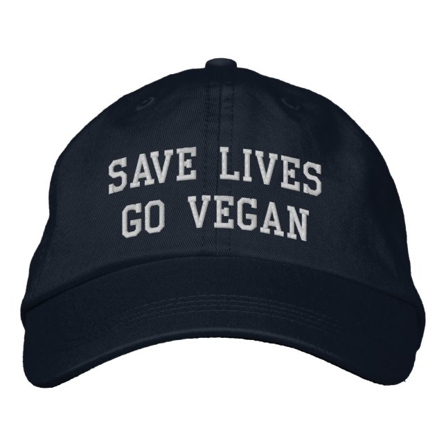 Casquette de baseball de Vegan (texte blanc) (Devant)