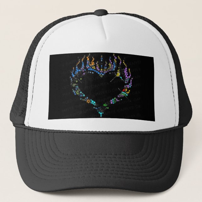 Casquette de baseball flamboyant de coeur de (Devant)