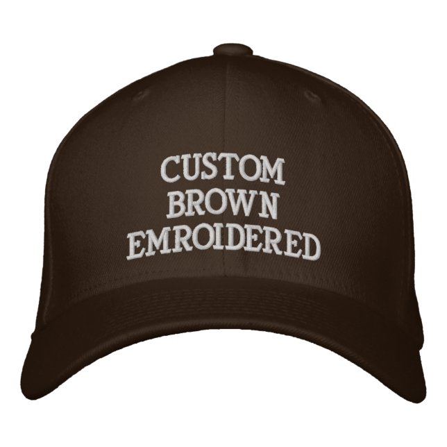 Casquette de baseball marron personnalisée brodée (Devant)