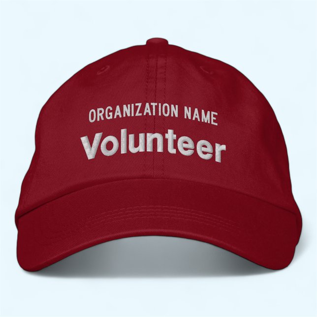 Casquette de baseball sur mesure du Casquette volo (MISOOK Red Embroidered Volunteer Hat with Organization Name)