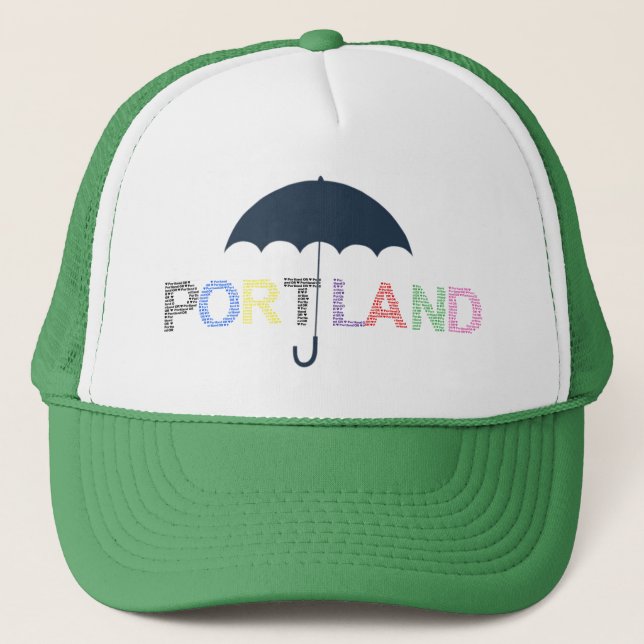 Casquette de baseball verte avec parapluie de Port (Devant)