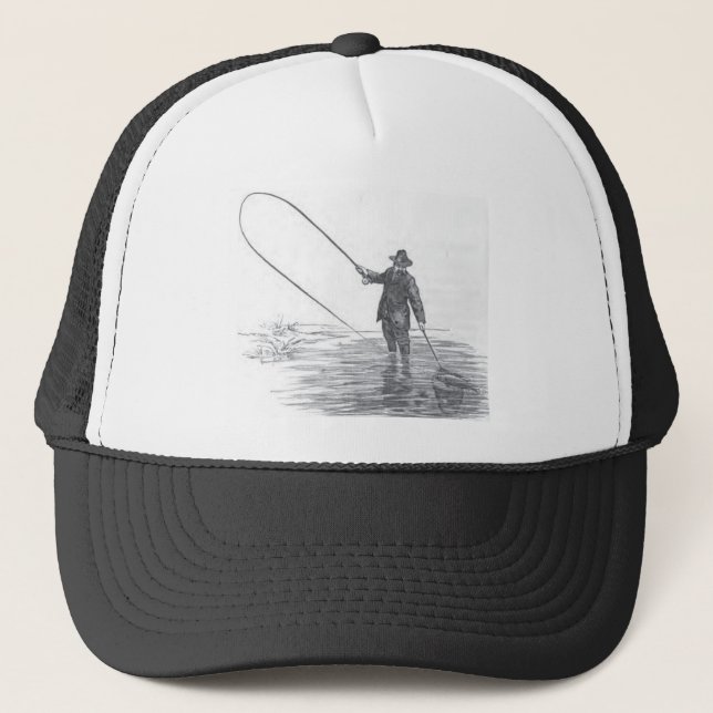 Casquette de baseball vintage d'art de pêche de (Devant)