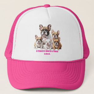 Casquette de beaux bouledogues français, un groupe se réunit