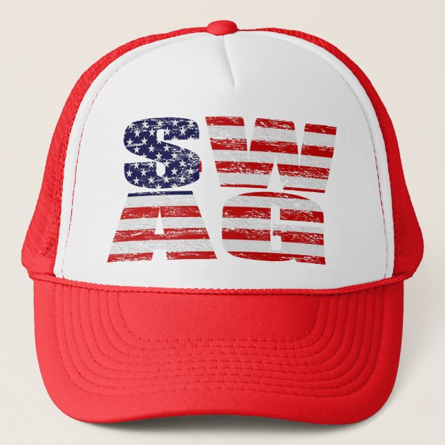 Casquette de BUTIN de drapeau des USA (affligé) (Devant)