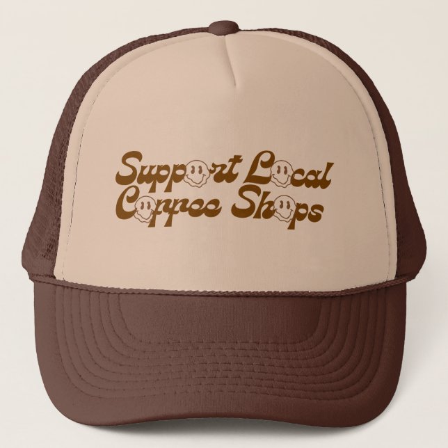 Casquette de café mignon, support des cafés locaux (Devant)