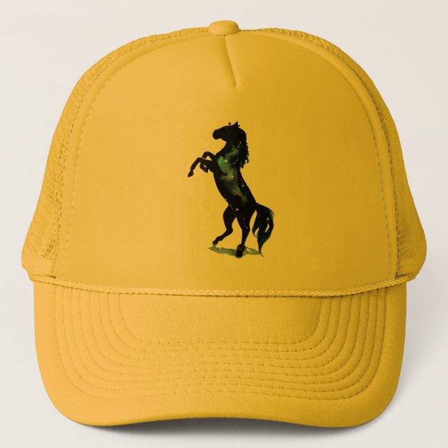 Casquette de camionneur à cheval noir (Devant)