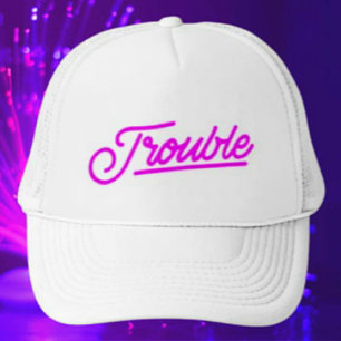 Casquette de camionneur à écriture néon rose Troub