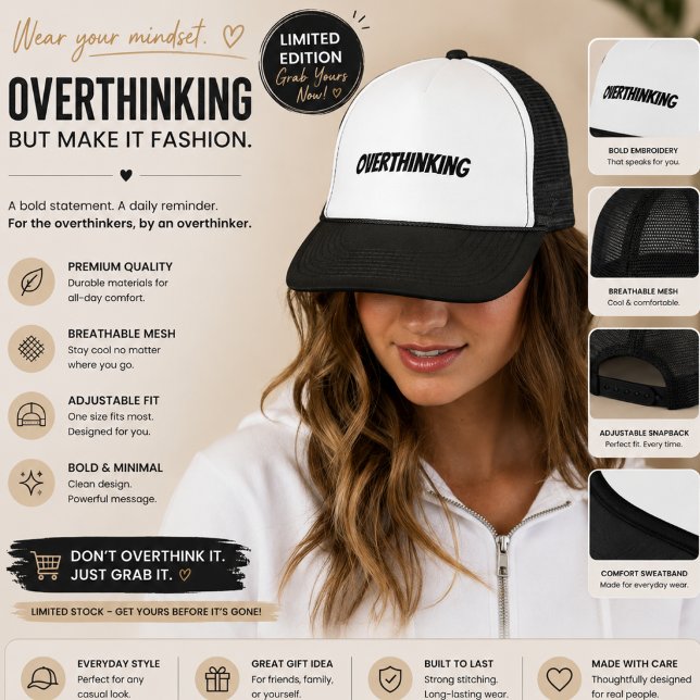 Casquette de camionneur à esthétique triste minima (Créateur téléchargé)