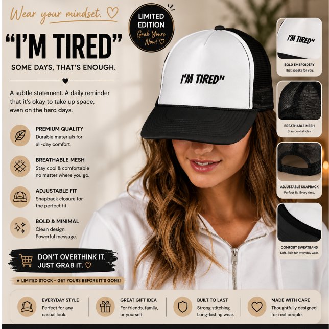Casquette de camionneur à esthétique triste minima (Créateur téléchargé)