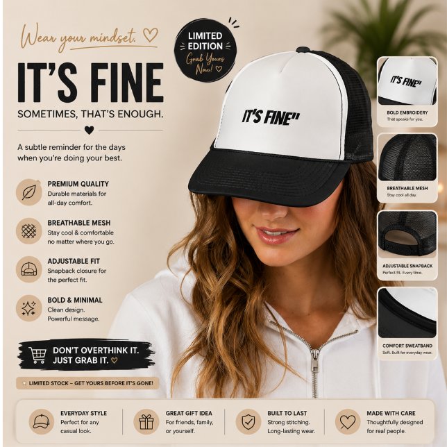 Casquette de camionneur à esthétique triste minima (Créateur téléchargé)