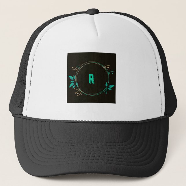 Casquette de camionneur à initiale de lettre R en  (Devant)