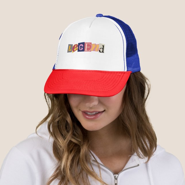 Casquette de camionneur à lettre découpée Legend (En situation)