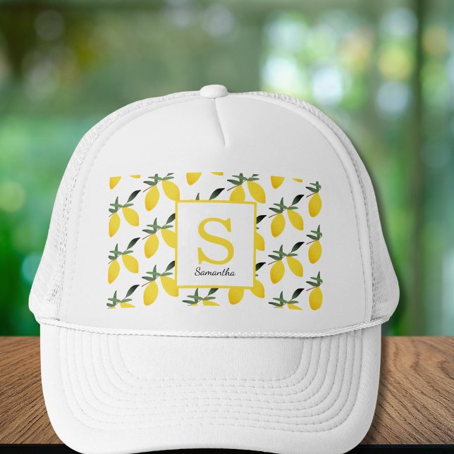 Casquette de camionneur à monogramme et nom Modern (Créateur téléchargé)