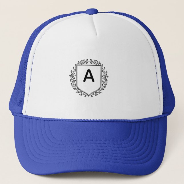 Casquette de camionneur à monogramme initial perso (Devant)