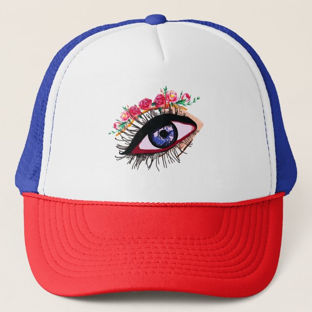Casquette de camionneur à œil bleu (Devant)