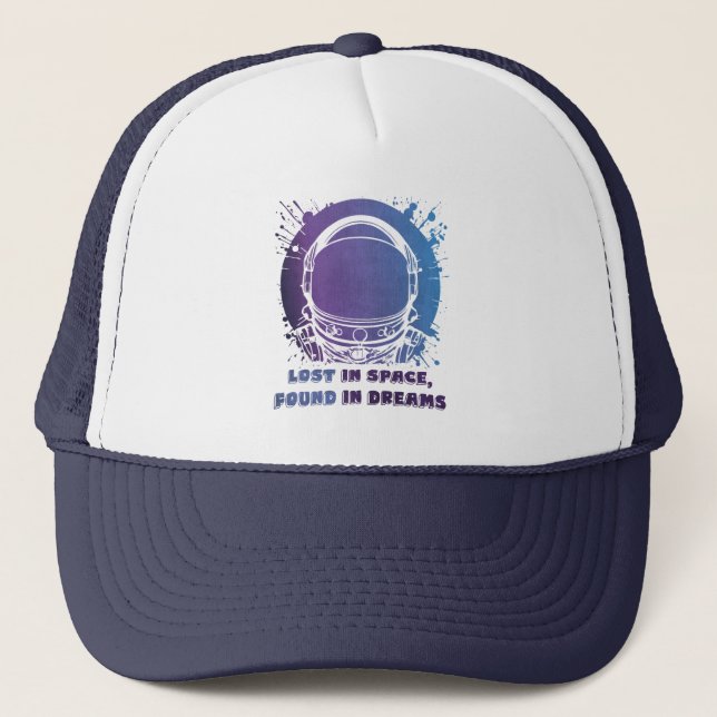 Casquette de camionneur à silhouette d'astronaute  (Devant)