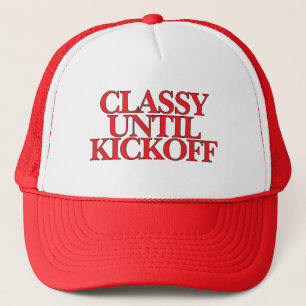 Casquette de camionneur à texte bleu avec citation