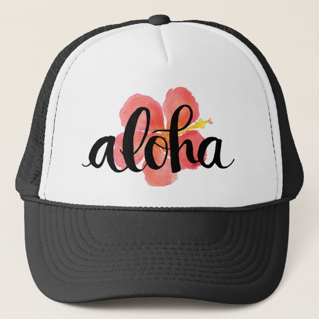 Casquette de camionneur Aloha Hibiscus (Devant)