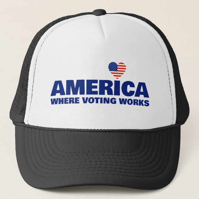 Casquette de camionneur America, Where Voting Work (Devant)